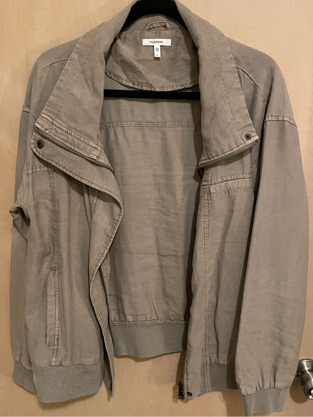 Maurices Neutral Taupe Light Canvas Jacket